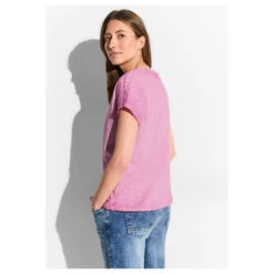 Cecil Damen T-Shirt GMD Bloomy Pink -Wellensteyn Shop cecil gmd shirt rosa 15369 model hinten