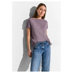 Cecil Damen T-Shirt GMD Aubergine Red -Wellensteyn Shop cecil gmd shirt rot 15743 model vorne