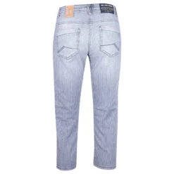 Cecil Scarlett Capri 3/4 Jeans Mid Blue Used Stripes -Wellensteyn Shop cecil jeans 3 4 scarlett stripe 22 blau 20235 hinten