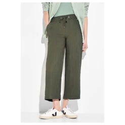 Cecil Neele Structure 7/8 Hose Cool Khaki -Wellensteyn Shop cecil jeans neele structure gruen 15747 model vorne