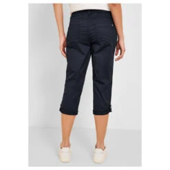 Cecil New York Capri Papertouch 3/4 Baumwollhose Deep Blue -Wellensteyn Shop cecil jeans new york papertouch 3 4 blau 10128 ansicht hinten
