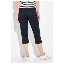 Cecil New York Capri Papertouch 3/4 Baumwollhose Universal Blue -Wellensteyn Shop cecil jeans new york papertouch blau 15512 model hinten