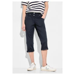 Cecil New York Capri Papertouch 3/4 Baumwollhose Universal Blue -Wellensteyn Shop cecil jeans new york papertouch blau 15512 model vorne
