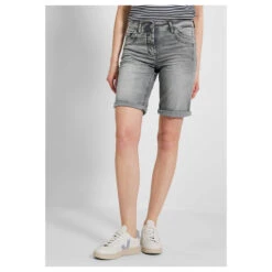 Cecil Scarlett Jeans Shorts Grey Washed -Wellensteyn Shop cecil jeans scarlett shorts grey 10573 ansicht front