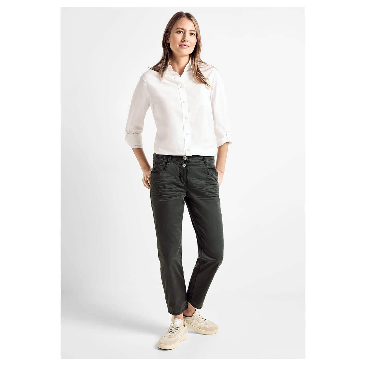 Cecil Scarlett 7/8 Baumwollhose Strong Khaki 7 Cecil Scarlett 7/8 Baumwollhose Strong Khaki – Bild 5