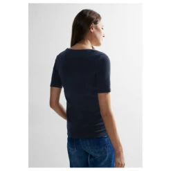 Cecil Damen T-Shirt Lena Universal Blue -Wellensteyn Shop cecil lena shirt blau 15512 model hinten