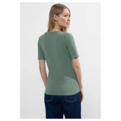 Cecil Damen T-Shirt Lena Raw Salvia Green -Wellensteyn Shop cecil lena shirt gruen 15315 model hinten