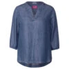 Cecil Damen 3/4 Arm Bluse Lyocell Mid Blue Wash -Wellensteyn Shop cecil lyocell blouse bluse blau 10281