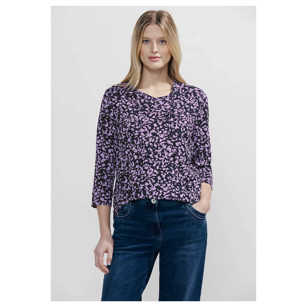 Cecil Damen 3/4 Arm Shirt Minimal Tunic Universal Blue Printed 4 Cecil Damen 3/4 Arm Shirt Minimal Tunic Universal Blue Printed – Bild 2