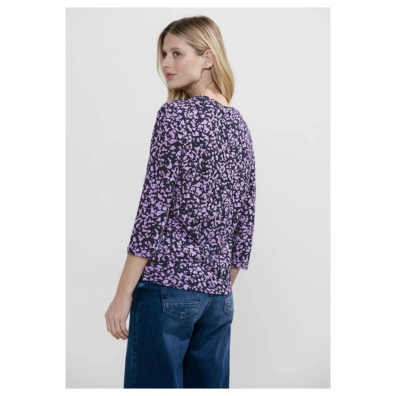 Cecil Damen 3/4 Arm Shirt Minimal Tunic Universal Blue Printed 5 Cecil Damen 3/4 Arm Shirt Minimal Tunic Universal Blue Printed – Bild 3