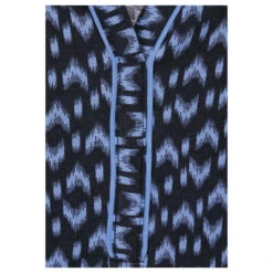 Cecil Damen T-Shirt Minimal Tunic Splitneck Universal Blue Printed -Wellensteyn Shop cecil minimal tunic with splitneck rundhalsshirt blau 25512 detail