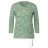 Cecil Damen 3/4 Arm Shirt Multi Melange Stripe Green -Wellensteyn Shop cecil multi melange stripe 3 4 arm shirt gruen 35665