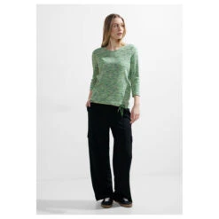 Cecil Damen 3/4 Arm Shirt Multi Melange Stripe Green 10 Cecil Damen 3/4 Arm Shirt Multi Melange Stripe Green -Wellensteyn Shop cecil multi melange stripe 3 4 arm shirt gruen 35665 model