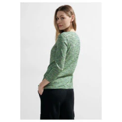 Cecil Damen 3/4 Arm Shirt Multi Melange Stripe Green 9 Cecil Damen 3/4 Arm Shirt Multi Melange Stripe Green -Wellensteyn Shop cecil multi melange stripe 3 4 arm shirt gruen 35665 model hinten