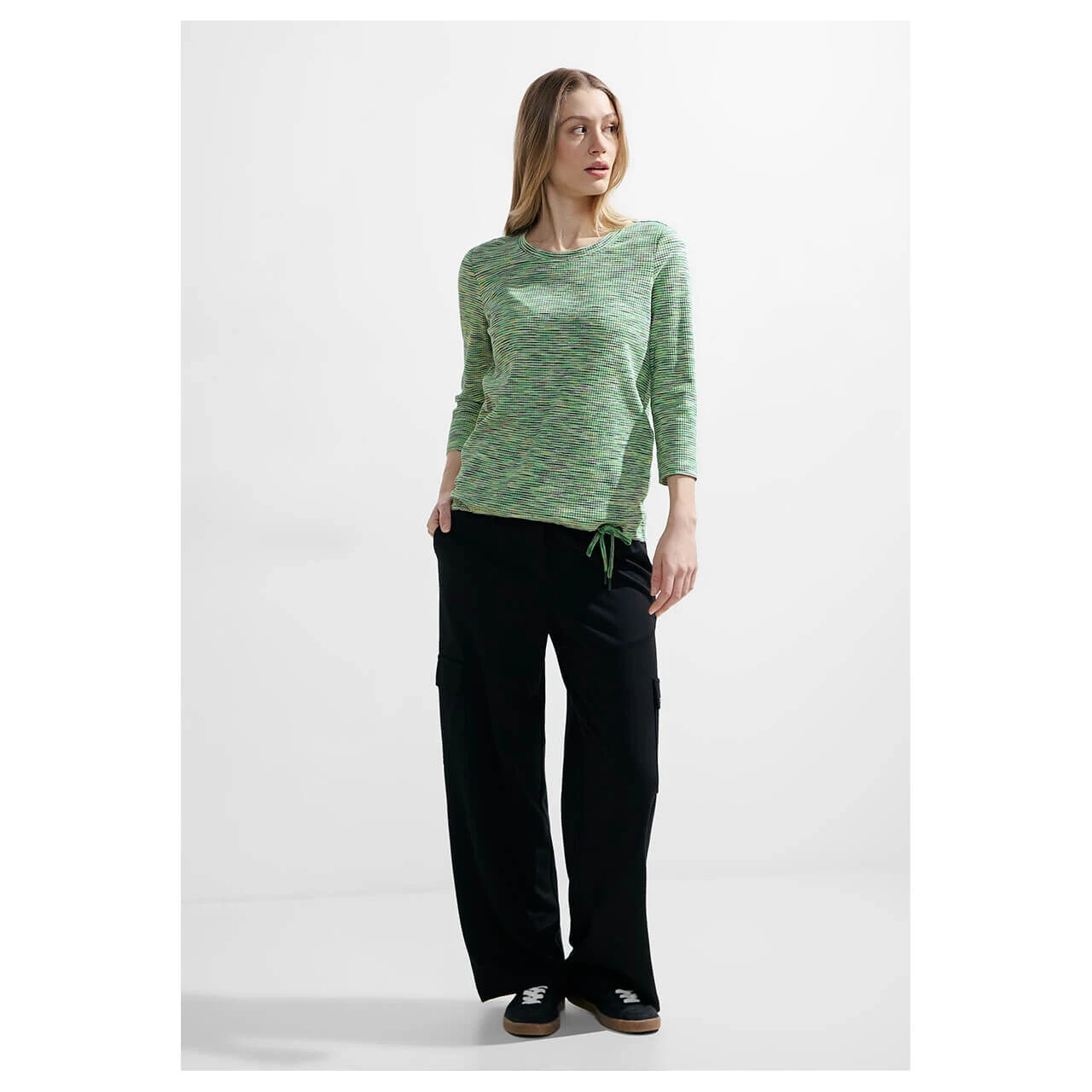 Cecil Damen 3/4 Arm Shirt Multi Melange Stripe Green 6 Cecil Damen 3/4 Arm Shirt Multi Melange Stripe Green – Bild 4