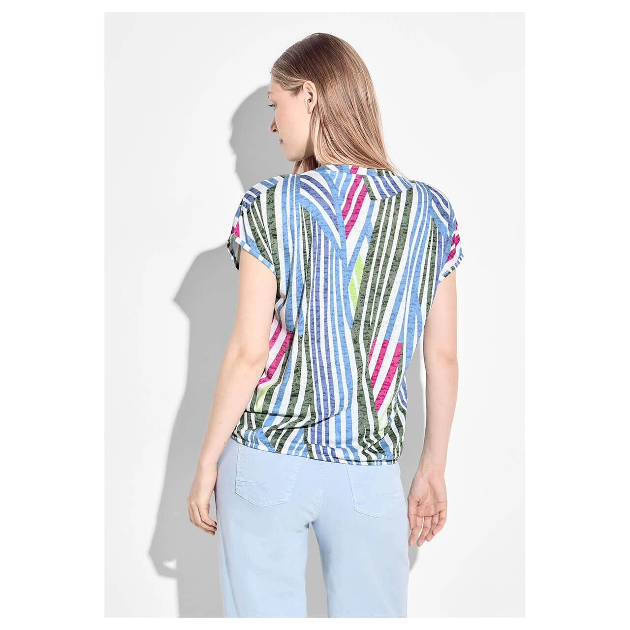 Cecil Damen T-Shirt Multicolor Print Burnout Vanilla White 5 Cecil Damen T-Shirt Multicolor Print Burnout Vanilla White – Bild 3