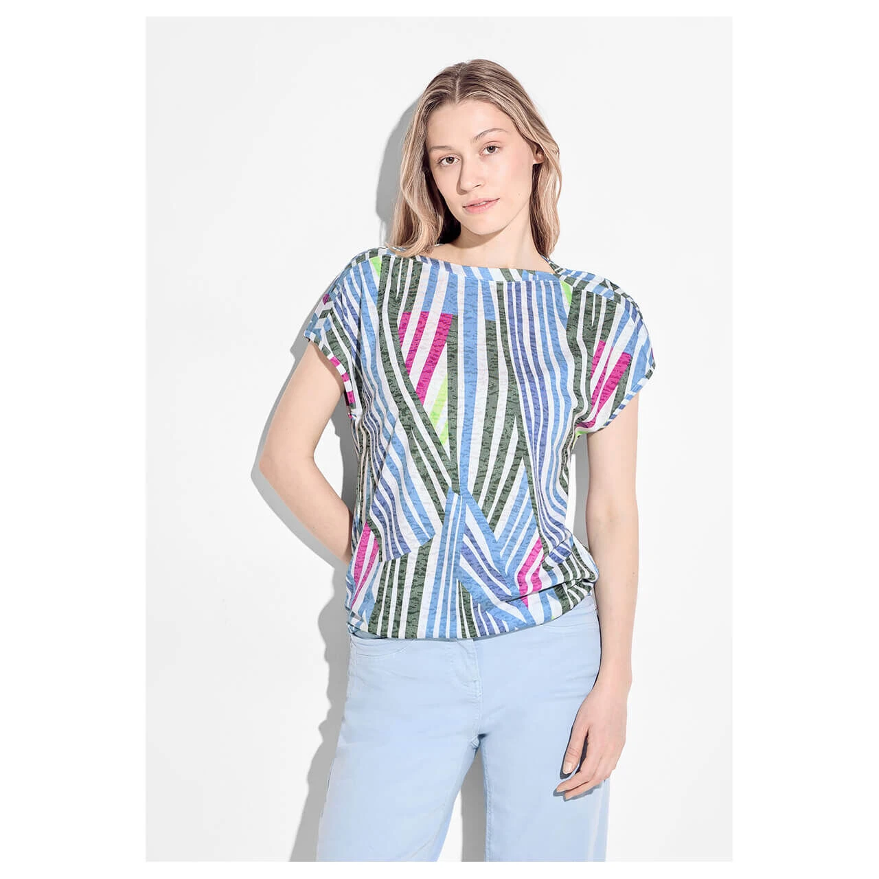 Cecil Damen T-Shirt Multicolor Print Burnout Vanilla White 4 Cecil Damen T-Shirt Multicolor Print Burnout Vanilla White – Bild 2