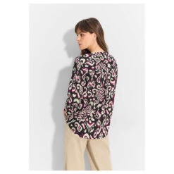 Cecil Damen 3/4 Arm Bluse Multicolor Print Black -Wellensteyn Shop cecil multicolor print shirt bunt muster 30001 hinten