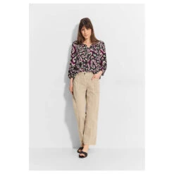 Cecil Damen 3/4 Arm Bluse Multicolor Print Black -Wellensteyn Shop cecil multicolor print shirt bunt muster 30001 vorne