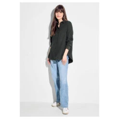 Cecil Damen Langarm Bluse Musselin Blouse Strong Khaki -Wellensteyn Shop cecil musselin blouse bluse gruen 15382 model