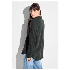 Cecil Damen Langarm Bluse Musselin Blouse Strong Khaki -Wellensteyn Shop cecil musselin blouse bluse gruen 15382 model hinten