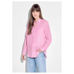 Cecil Damen Langarm Bluse Musselin Blouse Tender Rose -Wellensteyn Shop cecil musselin blouse bluse rosa 15602 model vorne