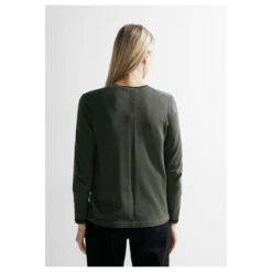 Cecil Damen Strickjacke Open Basic Cardigan Dynamic Khaki -Wellensteyn Shop cecil open basic cardigan gruen 25612 model hinten