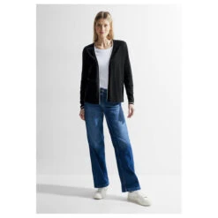 Cecil Damen Strickjacke Open Basic Cardigan Black -Wellensteyn Shop cecil open basic cardigan schwarz 20001 model