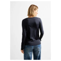 Cecil Pia Langarm Shirt Night Sky Blue -Wellensteyn Shop cecil pia langarmshirt blau 14077 hinten