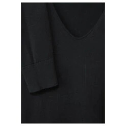 Cecil Damen Pullover Rounded V-Neck Black -Wellensteyn Shop cecil pullover v neck schwarz 10001 detail