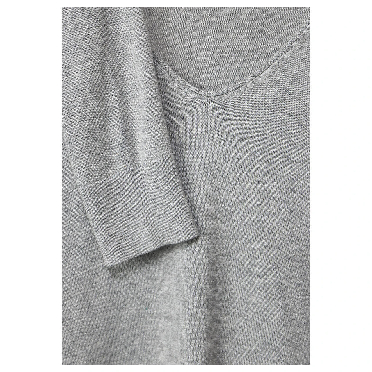 Cecil Damen Pullover Rounded V-Neck Mineral Grey Melange 8 Cecil Damen Pullover Rounded V-Neck Mineral Grey Melange – Bild 6
