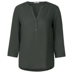 Cecil Solid Damen 3/4 Arm Bluse Easy Khaki
