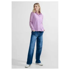 Cecil Damen Langarm Bluse Stripe Blouse Sporty Lilac 11 Cecil Damen Langarm Bluse Stripe Blouse Sporty Lilac -Wellensteyn Shop cecil stripe blouse bluse violett 25565 model