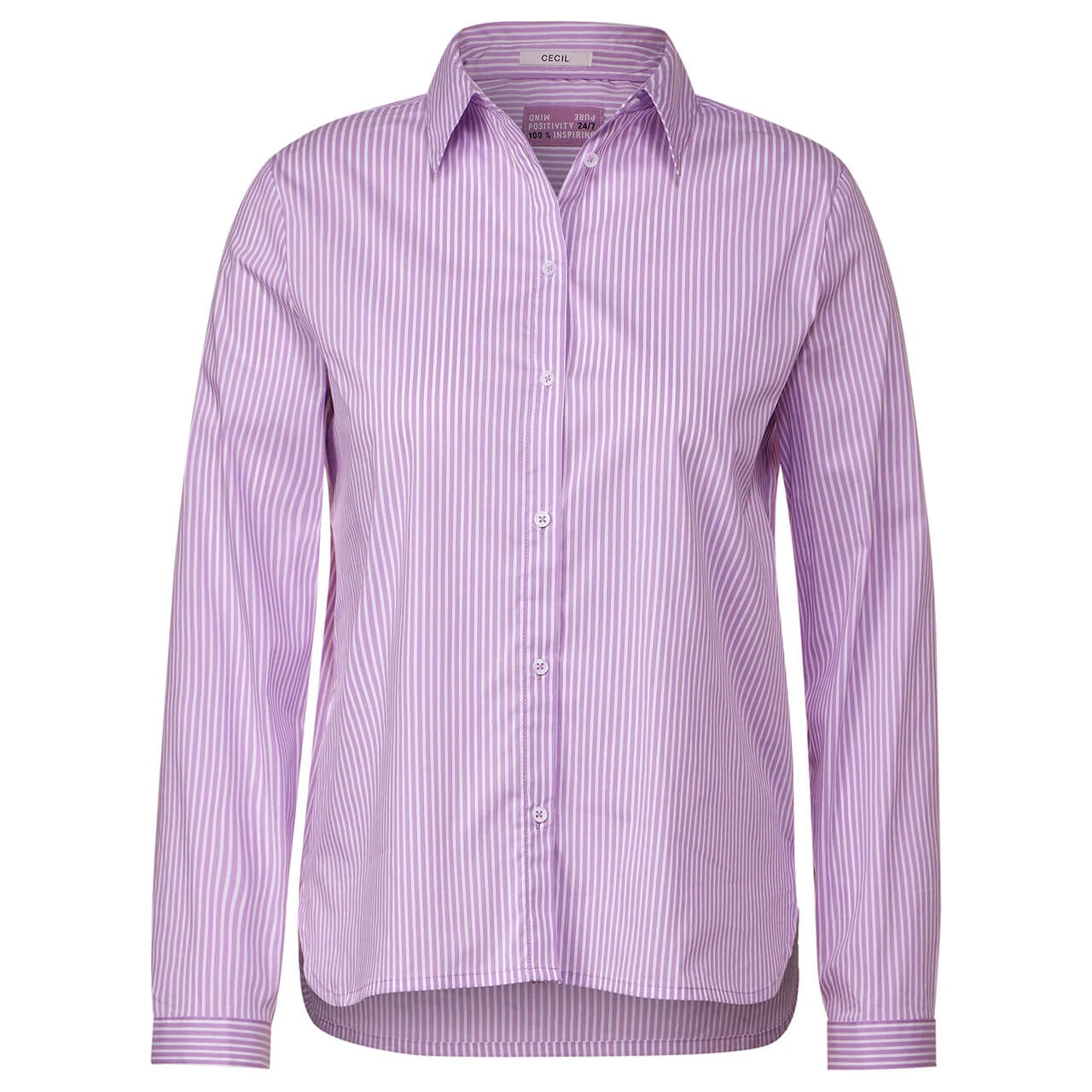 Cecil Damen Langarm Bluse Stripe Blouse Sporty Lilac 3 Cecil Damen Langarm Bluse Stripe Blouse Sporty Lilac