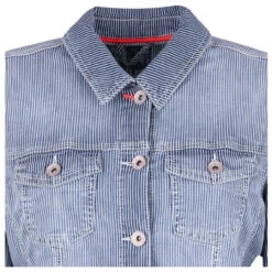 Cecil Jeansjacke Mid Blue Used Stripes 14 Cecil Jeansjacke Mid Blue Used Stripes -Wellensteyn Shop cecil stripe denim jacket jeansjacke blau 20235 detail
