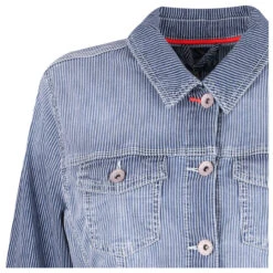 Cecil Jeansjacke Mid Blue Used Stripes 15 Cecil Jeansjacke Mid Blue Used Stripes -Wellensteyn Shop cecil stripe denim jacket jeansjacke blau 20235 schulter