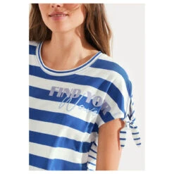 Cecil Stripe Mix T-Shirt Blue Sea -Wellensteyn Shop cecil stripe mix shirt blau 34922 detail vorne