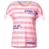 Cecil Stripe Mix T-Shirt Soft Neon Pink -Wellensteyn Shop cecil stripe mix shirt rosa 32735