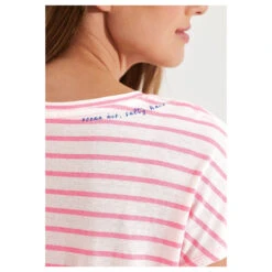 Cecil Stripe Mix T-Shirt Soft Neon Pink -Wellensteyn Shop cecil stripe mix shirt rosa 32735 detail hinten