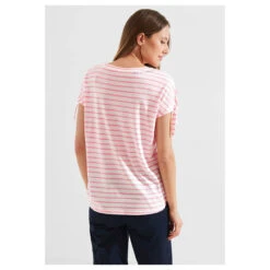 Cecil Stripe Mix T-Shirt Soft Neon Pink -Wellensteyn Shop cecil stripe mix shirt rosa 32735 hinten