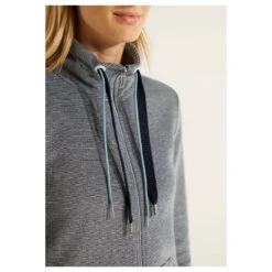 Cecil Stripe Structure Sweatjacke Night Sky Blue -Wellensteyn Shop cecil stripe structure jacket jacke dunkelblau 24077 detail model vorn