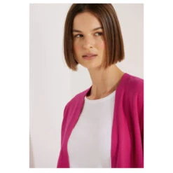 Cecil Damen Long Strickjacke Cosy Cardigan Coral Melange -Wellensteyn Shop cecil sweatjacke cosy coral melange 15271 model detail