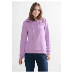 Cecil Damen Hoodie Sweatshirt Sporty Lilac -Wellensteyn Shop cecil sweatshirt hoody lila 15565 model vorne