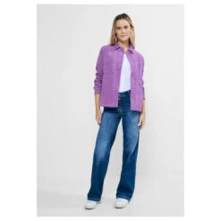 Cecil Damen Jacke Corduroy Overshirt Sporty Lilac -Wellensteyn Shop cecil tos corduroy overshirt cordjacke violett 15565 model