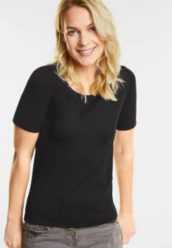 Cecil Lena T-Shirt Black 8 Cecil Lena T-Shirt Black -Wellensteyn Shop cecil tshirt lena black 10001 vorne