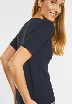 Cecil Lena T-Shirt Deep Blue -Wellensteyn Shop cecil tshirt lena deepblue 10128 hinten