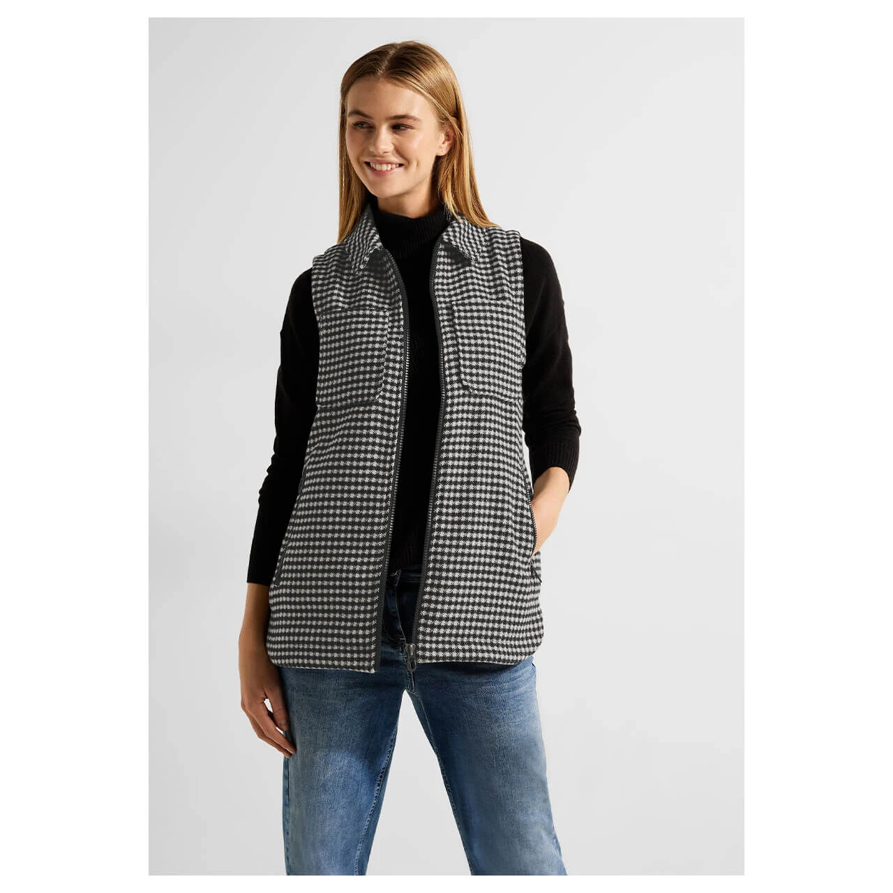 Cecil Damen Weste Jacquard Black 4 Cecil Damen Weste Jacquard Black – Bild 2