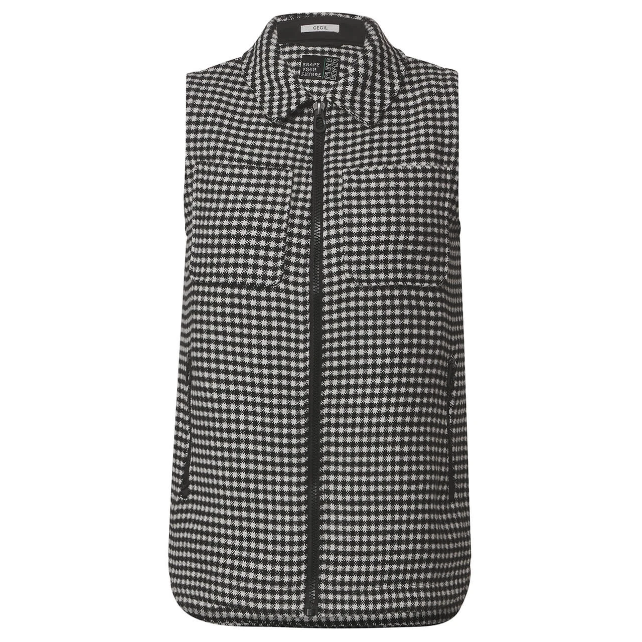 Cecil Damen Weste Jacquard Black 3 Cecil Damen Weste Jacquard Black