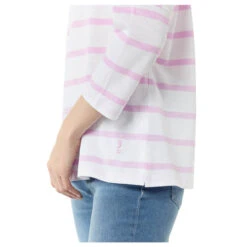Comma Damen 3/4 Arm Shirt Lilac Pink Stripes -Wellensteyn Shop comma 3 4 arm shirt rosa 44g5 model detail seite