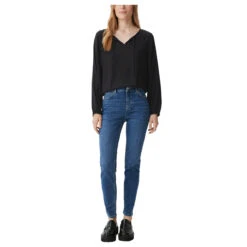 Comma Damen Langarm Bluse Black -Wellensteyn Shop comma bluse schwarz 9999 vorne